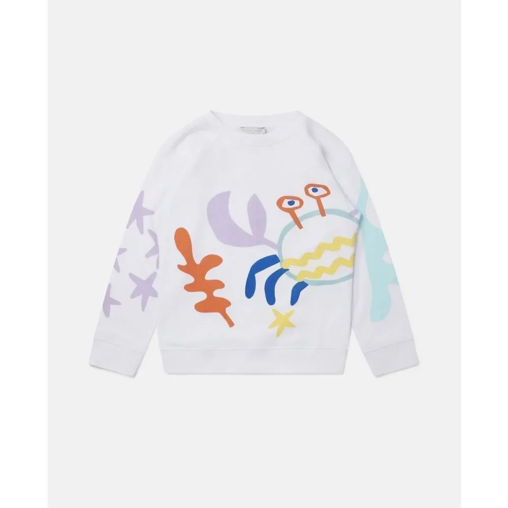 NWT  Stella McCartney Print Cotton Fleece Sweatshirt featuring a crab design Siz